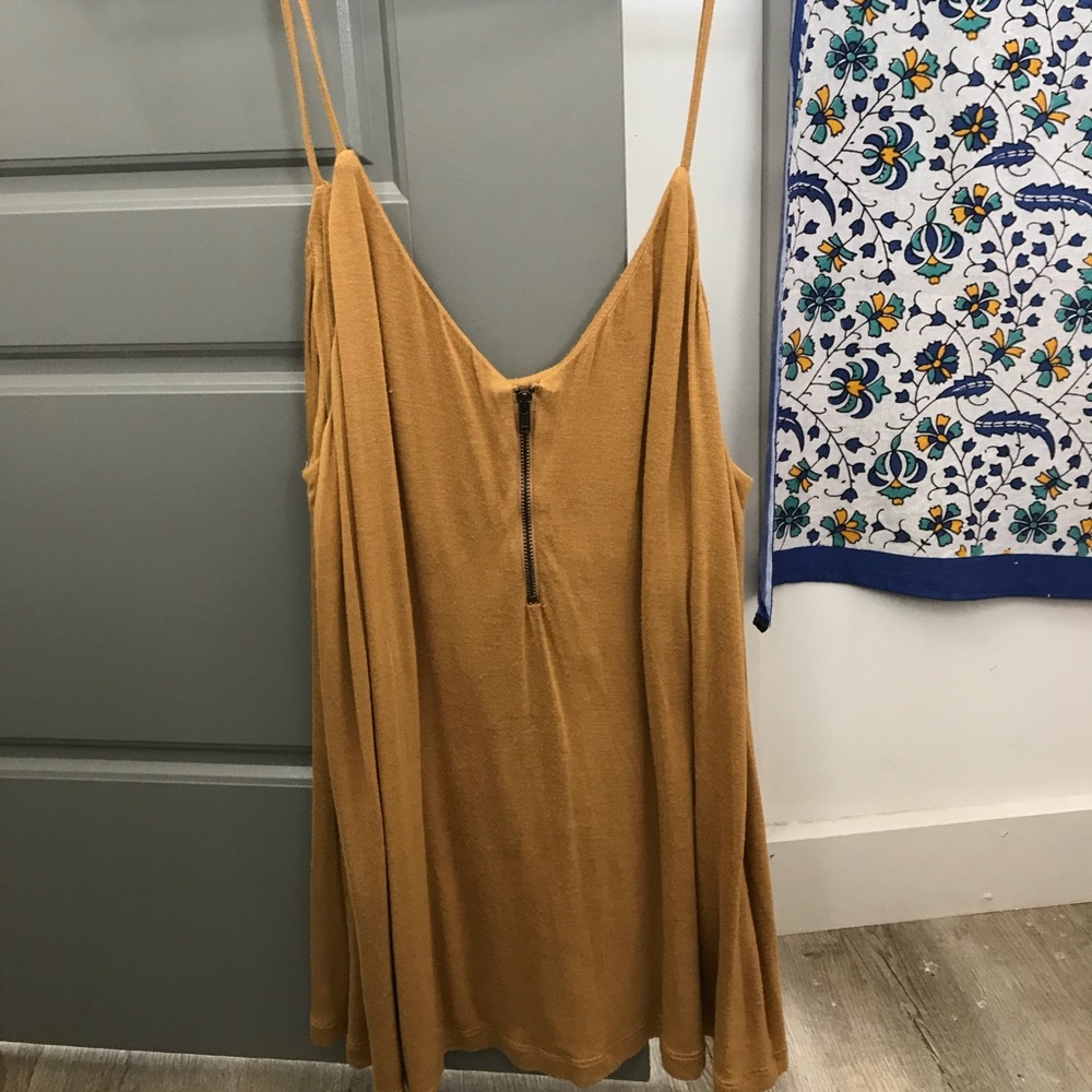 Mustard tank top with zipper